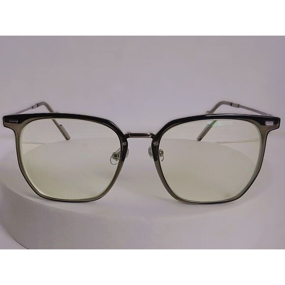 Firmoo ST871 Smoke and Silver Metal and Acetate 53-15-150 Eyeglasses Frames - Picture 1 of 13